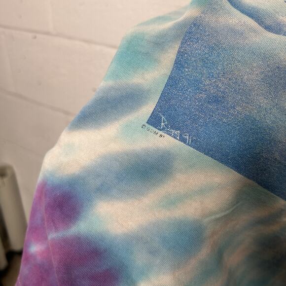 Vintage Grateful Dead Skiing Skeleton Powderman Tie-Dye Tee - Picture 8 of 8
